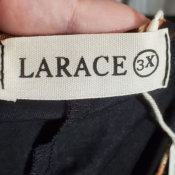 Larace | Soft Black Short Sleeve Swing Top with Leopard Accents | Size 3X | NWT - Picture 2 of 7